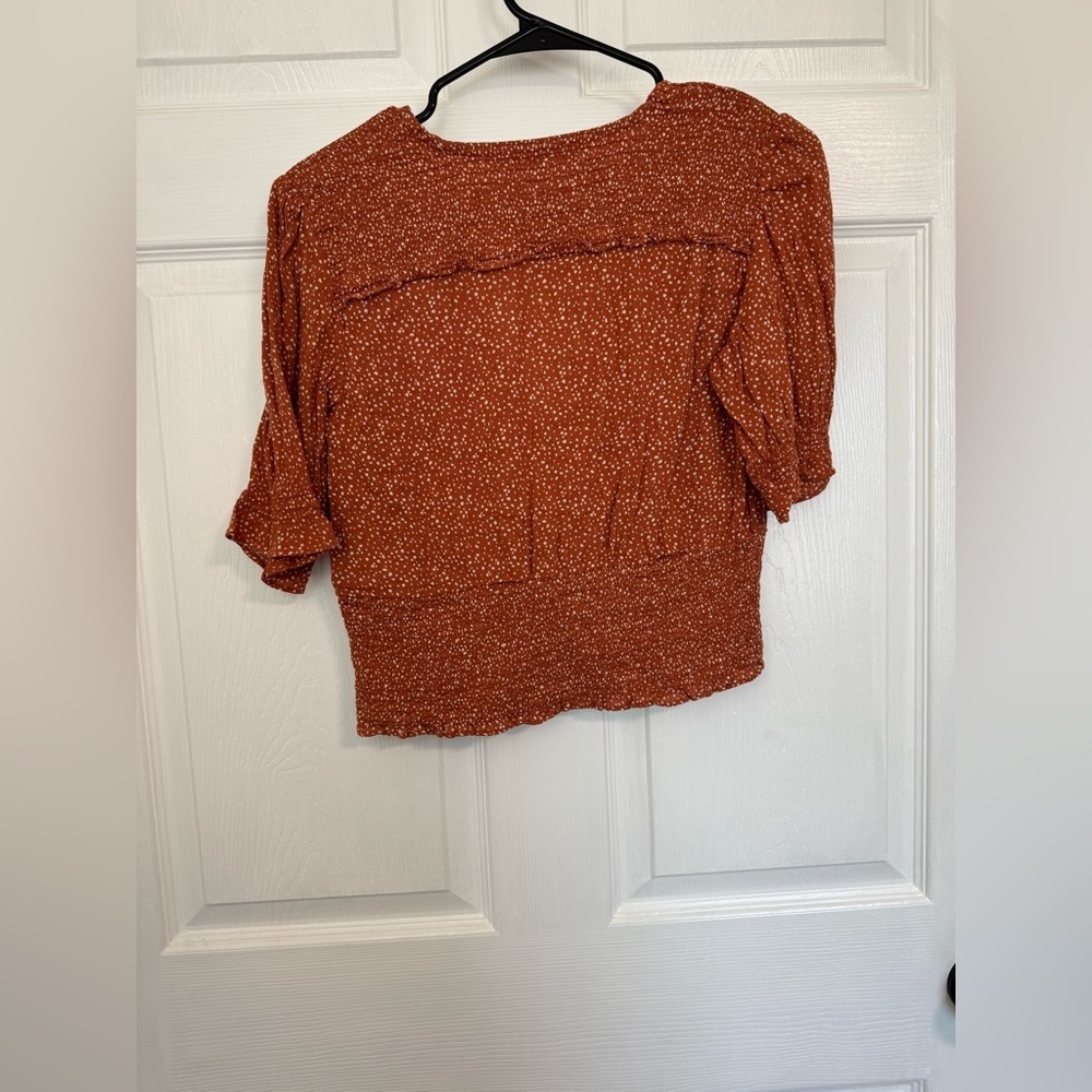 Abercrombie & Fitch Terracotta Dotted Blouse - Picture 2 of 3